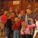Birthday party kids animals in western style party barn